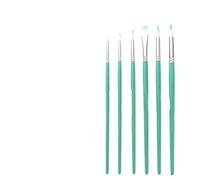 UALXPAO Lot de 6 pinceaux Aquarelle en Nylon avec Manche en Bois for Dessin, Peinture Acrylique, Fournitures de Papeterie Pinceaux de Peinture(Green)