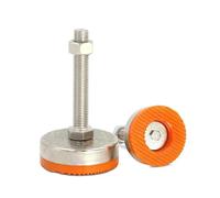 UALXPAO Pieds de réglage pour équipement Lot de 2 coupelles Pied réglables M12/M14/M16, diamètre Base 60 mm, TPU, antidérapantes, Longueur 80-150, for Tour articulé nivellement(Base Dia60xM16x100mm)