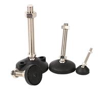 UALXPAO Pieds de réglage pour équipement Lot de 5/2/1 Pieds nivellement réglables M8 M10 M12, Base pivotante, articulés for Meubles(D50xM10x50,Red-5Pcs)