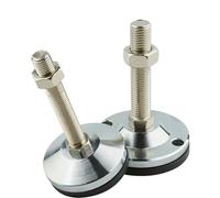 UALXPAO Pieds de réglage pour équipement Pieds de Tour réglables et Fixes, Base 60 mm, Robustes, M10, M12, M14, M16, antidérapants, Pieds nivellement articulés(60xM12x60mm)