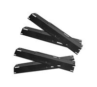 UALXPAO Plaques chauffantes pour Barbecue Plaque chauffante réglable for Barbecue à gaz, pièce de Rechange for, Plaque en Acier Porcelaine for Pique-Nique Plein air(Black 4 Piece)