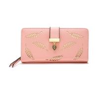 UALXPAO Portefeuille Femme Portefeuille Creux en Cuir synthétique for Femme, Porte-Monnaie Souple for pièces de Monnaie et Cartes(Pink)