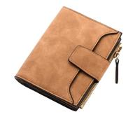 UALXPAO Portefeuille Femme Portefeuille en Cuir for Femme avec Porte-Monnaie, Petit et Fin, Porte-Monnaie, Porte-Cartes(Brown)