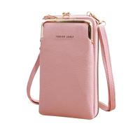 UALXPAO Portefeuille Femme Sac à Main en Cuir Mat for Femme, Petit Portefeuille, Sacoche, Mini Sac à bandoulière, Pochette, Sac for téléphone, Sac à Main(Pink)