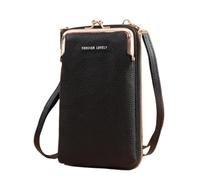 UALXPAO Portefeuille Femme Sac à Main en Cuir Mat for Femme, Petit Portefeuille, Sacoche, Mini Sac à bandoulière, Pochette, Sac for téléphone, Sac à Main(Black)