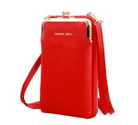 UALXPAO Portefeuille Femme Sac à Main en Cuir Mat for Femme, Petit Portefeuille, Sacoche, Mini Sac à bandoulière, Pochette, Sac for téléphone, Sac à Main(Red)