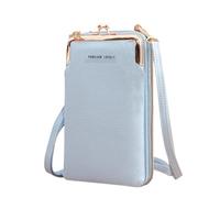 UALXPAO Portefeuille Femme Sac à Main en Cuir Mat for Femme, Petit Portefeuille, Sacoche, Mini Sac à bandoulière, Pochette, Sac for téléphone, Sac à Main(Sky Blue)