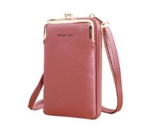 UALXPAO Portefeuille Femme Sac à Main en Cuir Mat for Femme, Petit Portefeuille, Sacoche, Mini Sac à bandoulière, Pochette, Sac for téléphone, Sac à Main(Deep Pink)