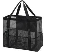 UALXPAO Sac pour Tapis de Yoga Sac de Sport en Maille imperméable for Femme, Grand fourre-Tout, Indispensable for Les Vacances(Black)