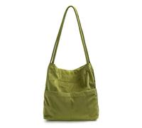 UALXPAO Sac Velours Cotelé Femme Sacs fourre-Tout en Velours côtelé Vert uni for Femmes, Sac à Main Chic et Polyvalent de Grande capacité, Sac à bandoulière léger for Le Shopping