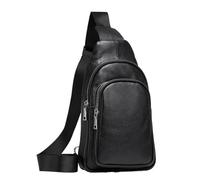 UALXPAO Sacs à bandoulière en cuir Sac bandoulière en cuir de vache for homme, sacoche décontractée à, poitrine, for(Black)