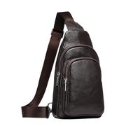 UALXPAO Sacs à bandoulière en cuir Sac bandoulière en cuir de vache for homme, sacoche décontractée à, poitrine, for(Coffee)