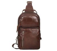 UALXPAO Sacs à bandoulière en cuir Sac de poitrine en cuir for homme, sac à dos bandoulière multi-poches, port charge, voyage durable plein air(COFFEE)