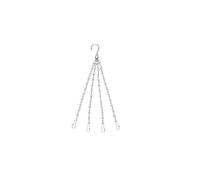 UALXPAO Support pour panier suspendu Lot de 2 paniers jardin suspendus en métal avec chaînes for pots fleurs, support à 3/4 points, outils jardinage(Silver,Size 2)