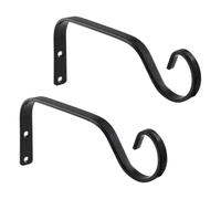 UALXPAO Support pour panier suspendu Lot de 2 supports métalliques for plantes suspendues, for paniers fleurs, mangeoires à oiseaux, pots, jardinières d'intérieur(Black)