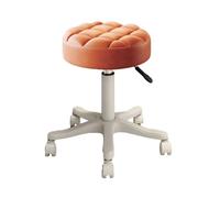 UALXPAO Tabouret Roulant Tabouret de beauté pivotant et Roulant for Salon, Tabouret Levage spécial, Rotatif for Coiffure, Travail à poulie for Bureau Domicile(Orange)