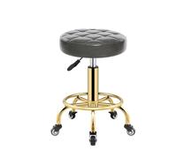 UALXPAO Tabouret Roulant Tabouret de Coiffure Vintage, Chaise barbier, mobilier Salon, tabourets beauté, chaises pivotantes Professionnelles à roulettes(Light Grey 1)