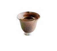 UALXPAO Tasse à thé Tasse à thé en argent pur faite la main forme de pétale, tasse argile Old Rock, peinte