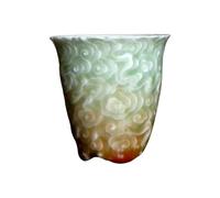 UALXPAO Tasse à thé Tasse à thé en relief céladon, grande tasse faite la main, simple céramique, de ménage, service Kung Fu, nuage bon augure(Shape A)