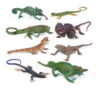 UANDME Lot de 8 figurines r alistes de l zards, reptiles, cam l ons, accessoires de farces, jouets effrayants, cr atures sauvages