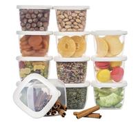 UANDU Boite de Rangement Cuisine Lot de 12, Bocaux Hermetiques Alimentaires en Plastique Scellée avec Couvercle, bocaux rangement cuisine en plastique, sans BPA, boîtes céréales, pâtes, farine, sucre.