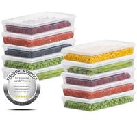 uandu Lot de 10 boîtes de congélation, avec couvercle, boite de rangement cuisine, bocaux rangement cuisine en plastique, sans BPA, 1 l x 10