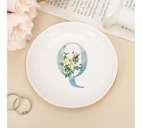 UanMere Collier avec initiales Q - Lettre décorative personnalisée - Bijoux plats, bagues, boucles d'oreilles, porte-clés, fêtes prénuptiales, cadeaux de Noël et de fiançailles pour femme, mère, amie