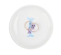 UanMere Plateau à bijoux avec initiales I - Plateau à bijoux avec monogramme - Lettre de l'alphabet violet floral - Cadeau d'anniversaire de mariage pour Mme mariée et marié, enseignant, sa mariée et