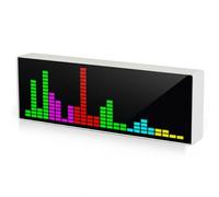 Uanqfegy Analyseur de Spectre Visualiseur LED Audio Domestique - Analyseur de Spectre Musique RVB Affichage Horloge Bureau avec Commande vocale Décor Bureau Dynamique