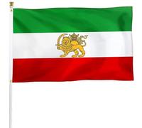 Uanqfegy Drapeau iranien 3x5 Pieds, Drapeau de Pays avec œillets en Laiton vibrants pour Affichage intérieur et extérieur