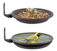 Uanqfegy Ensemble de Bain et mangeoire à Oiseaux Suspendus, 2 pièces, mangeoire à Oiseaux avec Support de Plateau Bain pour Jardin, Patio et Cour
