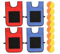 Uanqfegy Ensemble de balles Dodgeball 4Set - 8 balles de Sport et 4 Gilets Balle Collants, Jeu Cible Lancer interactif Collant pour Les Enfants Jouant en Plein air
