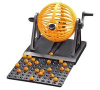 Uanqfegy Ensemble de Bingo avec 12 Cartes et 90 Boules numérotées, Machine de Jeu Amusante pour la Famille, Les Enfants et Les Adultes, jetons Non Inclus