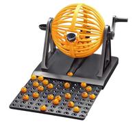 Uanqfegy Ensemble de Bingo avec Cage - 12 Cartes et 90 Boules numérotées, Machine de Jeu Amusante pour la Famille, Les Enfants et Les Adultes