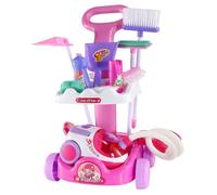 Uanqfegy Ensemble de Chariot de Nettoyage pour Jeu rôle pour Enfants, aspirateur Travail, Balai et Flacon pulvérisateur pour Les Tout-Petits 1 à 3 Ans, Jeu Simulation éducatif