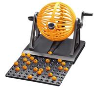 Uanqfegy Ensemble de Jeu de Bingo avec Cage et balles, 12 Cartes et 90 balles Bingo numérotées, Machine Jeu Amusante pour Enfants, Adultes Famille