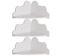 Uanqfegy Ensemble d'étagères flottantes d'angle Creative Cloud, Ensemble de 3, étagères flottantes murales en Bois pour Chambre à Coucher, Salle de Bain et Cuisine