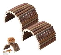 Uanqfegy Hamster Bridge 2 pièces, Bois de Saule, Peau de Tortue, Jouet d'escalade et à mâcher, Accessoires pour Hamsters, Reptiles, ermite, Crabe, Souris, Petits Animaux Compagnie