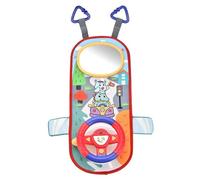 Uanqfegy Jouet de siège de Voiture orienté vers l'arrière 360 °, Jouet Volant pour bébé avec Miroir, lumières Musicales, Sons Conduite pour Enfants 12 Mois et Plus, siège arrière Voiture/Rouge