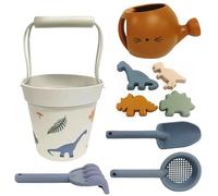 Uanqfegy Jouets de Sable en Silicone, Ensemble de 9 pièces Jouets Plage Dinosaures pour Enfants, Kit Jeu Sable Pliable pour Enfants, Piscine et activités Plein air