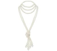 Uanqfegy Long collier de perles, fausses perles perlées, bijoux fantaisie des années 1920, ensemble de colliers style vintage pour femmes