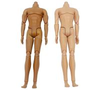 Uanqfegy Lot de 2 Corps de poupée articulés très Flexibles - Corps Figurine d'action avec des Tons Peau Noirs et clairs compatibles avec Les têtes d'argile Ob22 Ob24 Gsc, 27, 5 cm