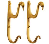 Uanqfegy Lot de 2 crochets dorés décoratifs en laiton - Patère pour salle de bain, entrée, chambre à coucher, porte-serviettes et clés élégants