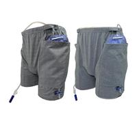 Uanqfegy Lot de 2 sous-vêtements de cathéter pour Hommes avec Poches Drainage - sous-vêtements stomie pour Hommes Patients Post-opératoires (Rayure Noire L + Gris L)