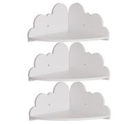 Uanqfegy Lot de 3 étagères flottantes d'angle - Étagères murales créatives en Forme de Nuage, faciles à Installer et Robustes, flottantes en Bois pour Chambre à Coucher, Salle Bain, Cuisine