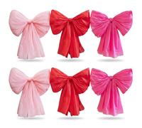 Uanqfegy Lot de 6 nœuds surdimensionnés en Satin pour la Saint-Valentin - Décoration Parfaite pour Un Mariage, Une fête d'anniversaire, Une Toile de Fond