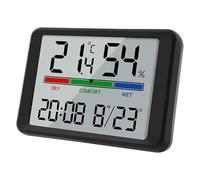 Uanqfegy Moniteur de température et d'humidité, réveil Mural magnétique, jauge de température et d'humidité avec Grand écran LCD pour la Maison, Le Bureau, la Chambre à Coucher