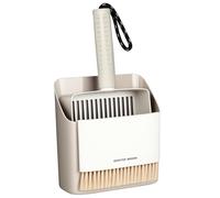 Uanqfegy Pelle à litière avec Support, Ensemble de Pelle à litière en Acier Inoxydable pour Chat avec Mini Balai Caddy pour Un Nettoyage Facile par tamisage