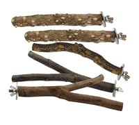 Uanqfegy Perchoirs à Oiseaux pour Cage 5 pièces/Ensemble - Perchoir à Oiseaux sur Pied en Bois Naturel, perchoir Perroquet Facile Installer pour Petites Conures, calopsitte, inséparable