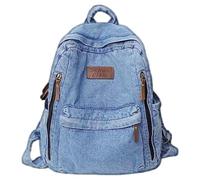 Uanqfegy Sac à dos en denim - Sac à dos rétro bleu pour ordinateur portable, capacité 32 L, résistant l'eau pour les voyages, le travail, les hommes et les femmes